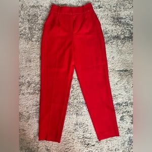 Zara basic red high waisted trousers. Size XS, new without tag. Ankle length.